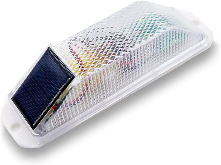 Aolyty Solar Strobe Warning Light Sensitive LED Warning Lamp Super Bright IP54 Waterproof Light Control Flashing Beacon Barricade Construction Safety Road Signs Flash Traffic Lights (Yellow)