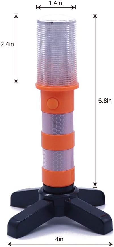 Aolyty 2 LED Emergency Roadside Flashing Flares Red Roadside Beacon Safety Strobe Light Road Warning Magnetic Base Signal Alert Upright Stand Storage Case