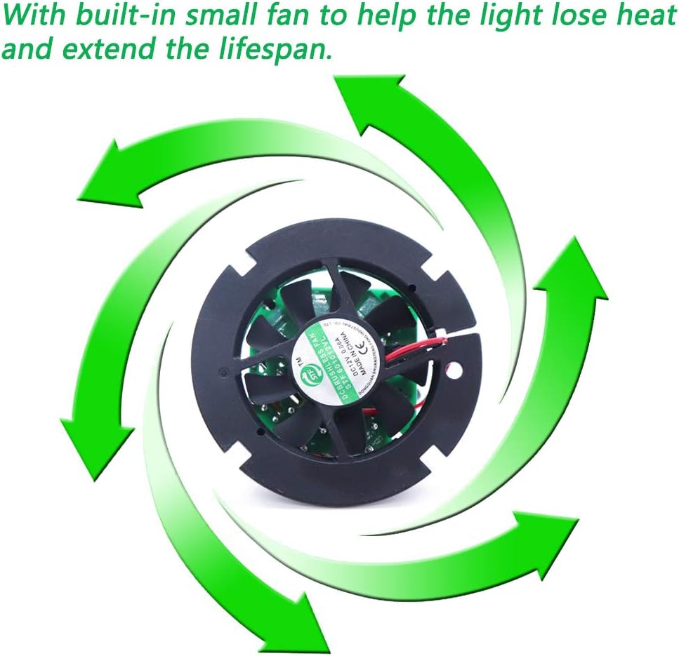 Aolyty 45w (85W Equivalent) PAR38 LED Bulb White 6000K 3500lm E26 Base 35 Degree Beam Angle Track Spotlight with Fan AC 120v