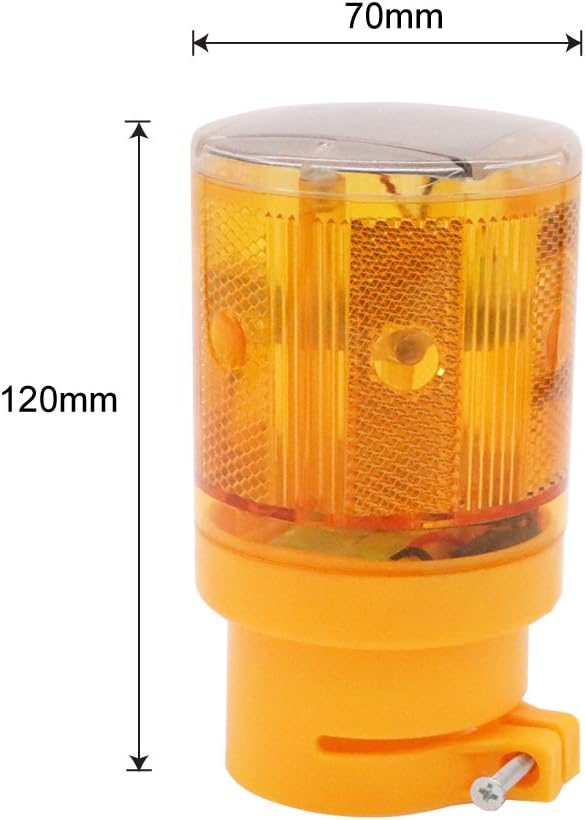 Aolyty LED Solar Strobe Warning Light Flashing Construction Safety Road Barricade Traffic Automatic Vehicle Signal Beacon Lamp Waterproof Automatically Turn on