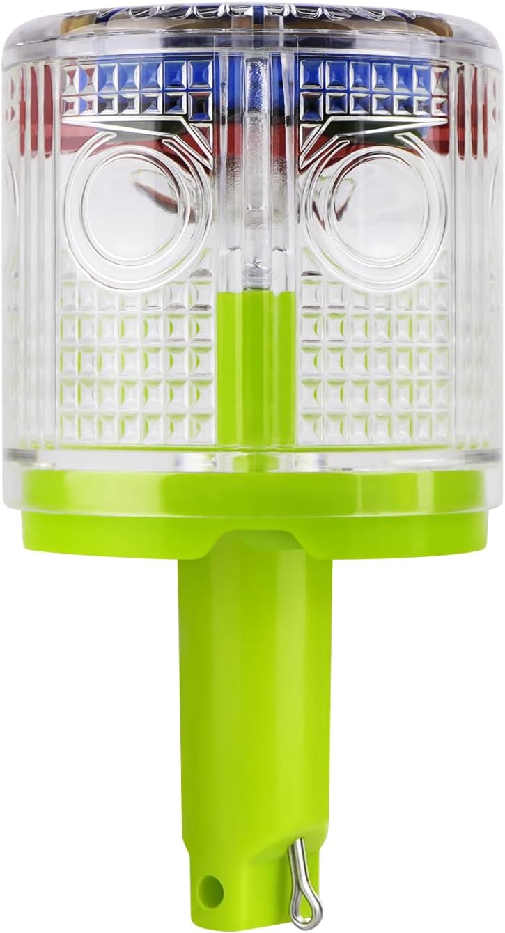 Aolyty Solar Strobe Warning Light 360 Degree Single Column Super Bright Waterproof IP54 for Construction Traffic Dock Marine Light Control Flashing (Red)
