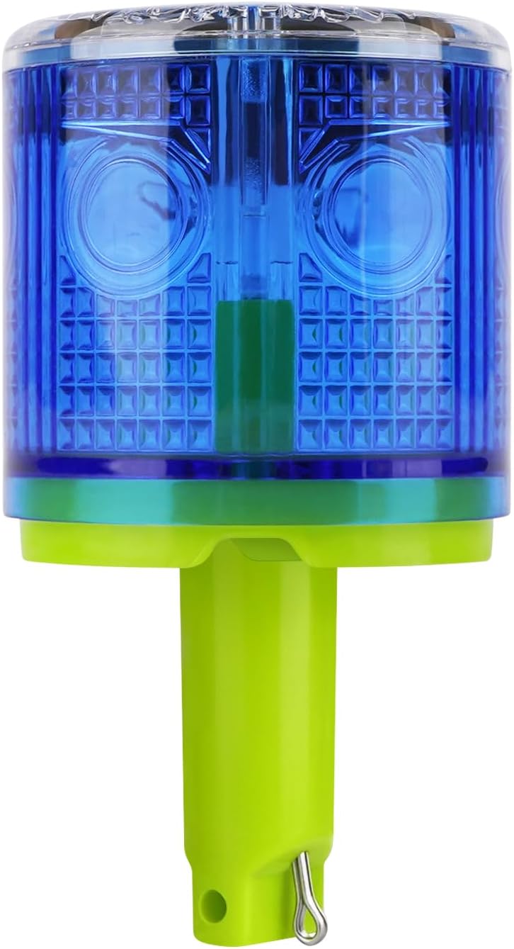 Aolyty Solar Strobe Warning Light 360 Degree Single Column Super Bright Waterproof IP54 for Construction Traffic Dock Marine Light Control Flashing (Red)