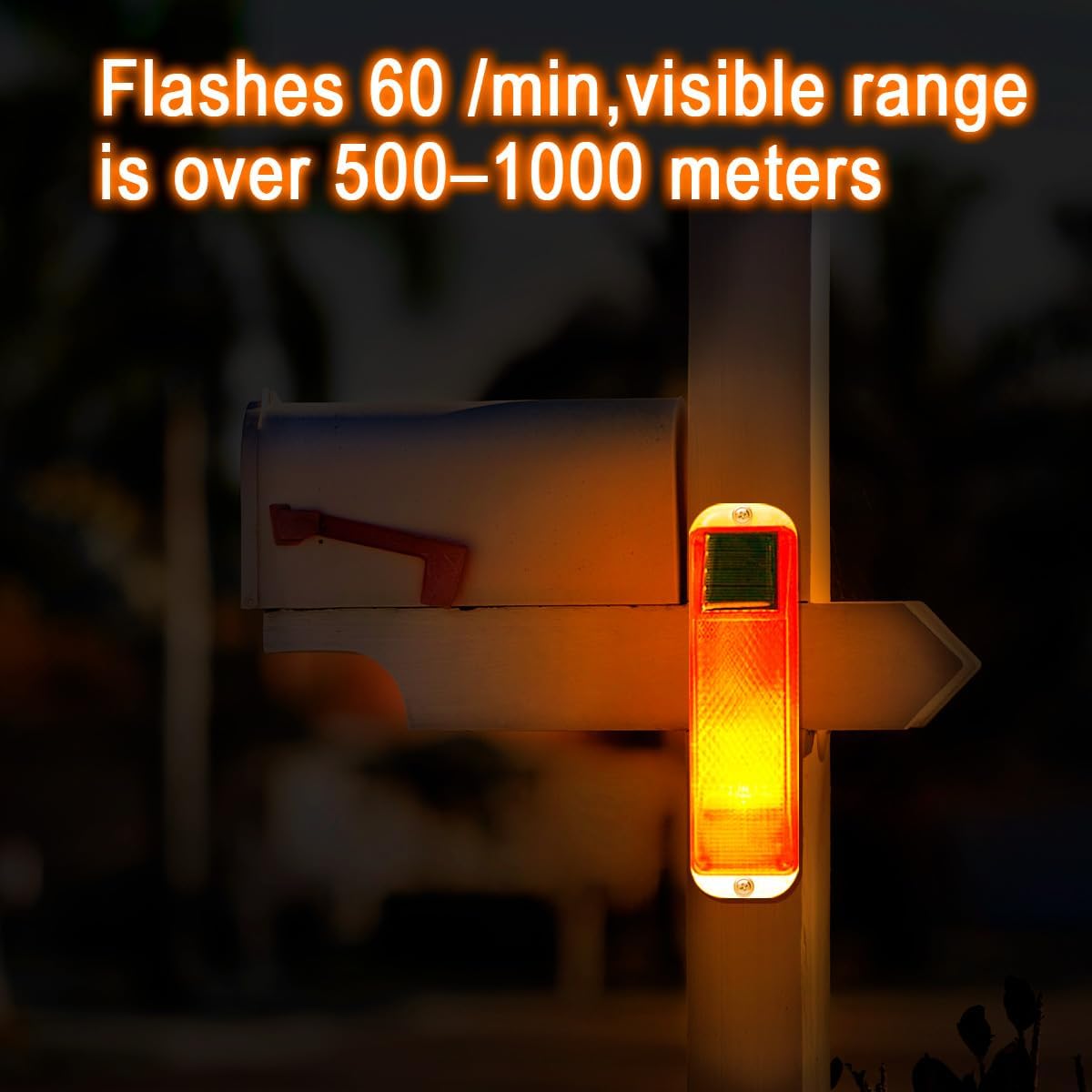 Aolyty Solar Strobe Warning Light LED Warning Lamp 4-Pack Super Bright IP54 Waterproof Light Control Flashing Beacon Barricade Construction Safety Road Signs Flash Traffic Lights (Yellow)