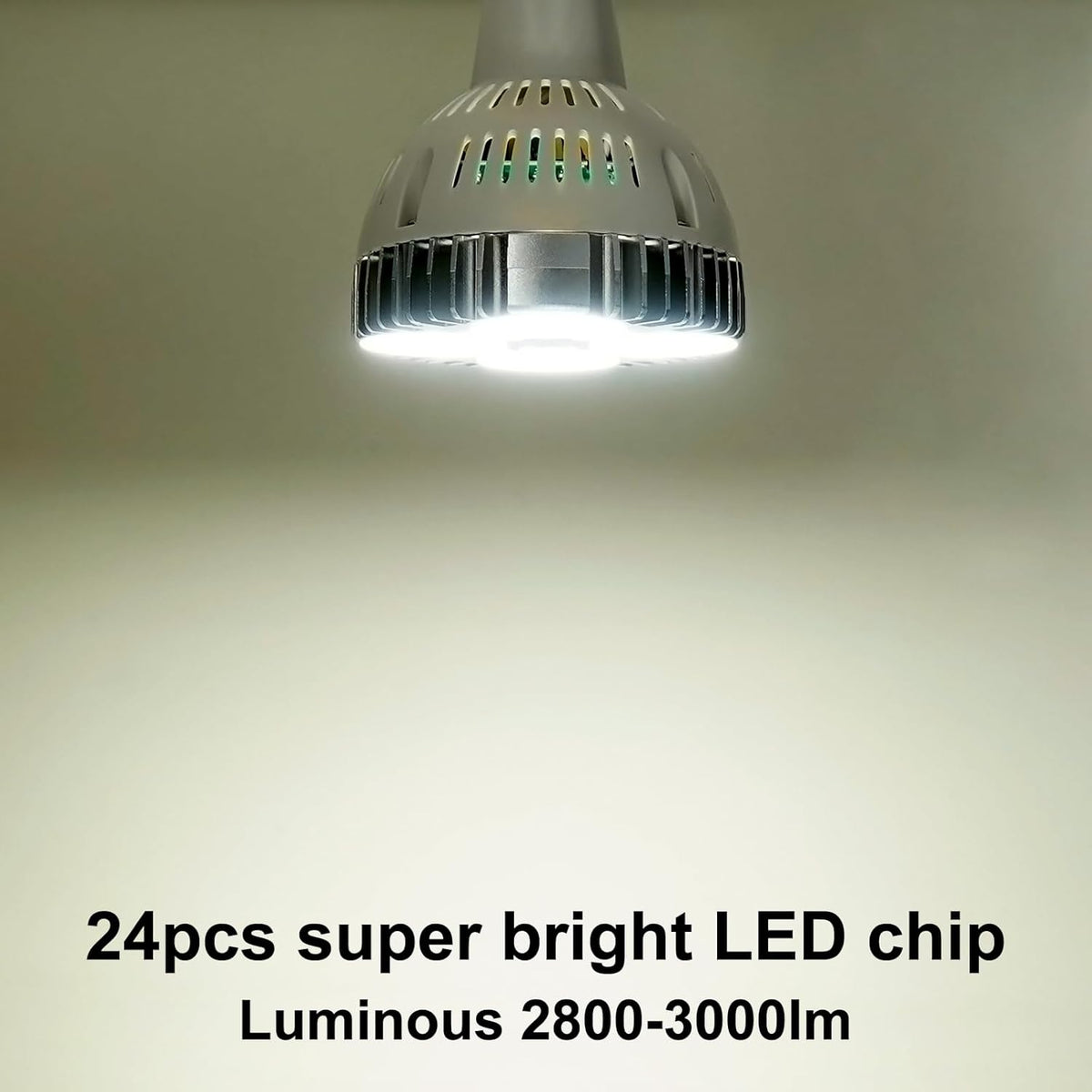 Aolyty 35w (75W Equivalent) PAR30 LED Bulb White 6000K 2800lm E26 Base25 Degree Beam Angle Track Spotlight with Fan AC 120v
