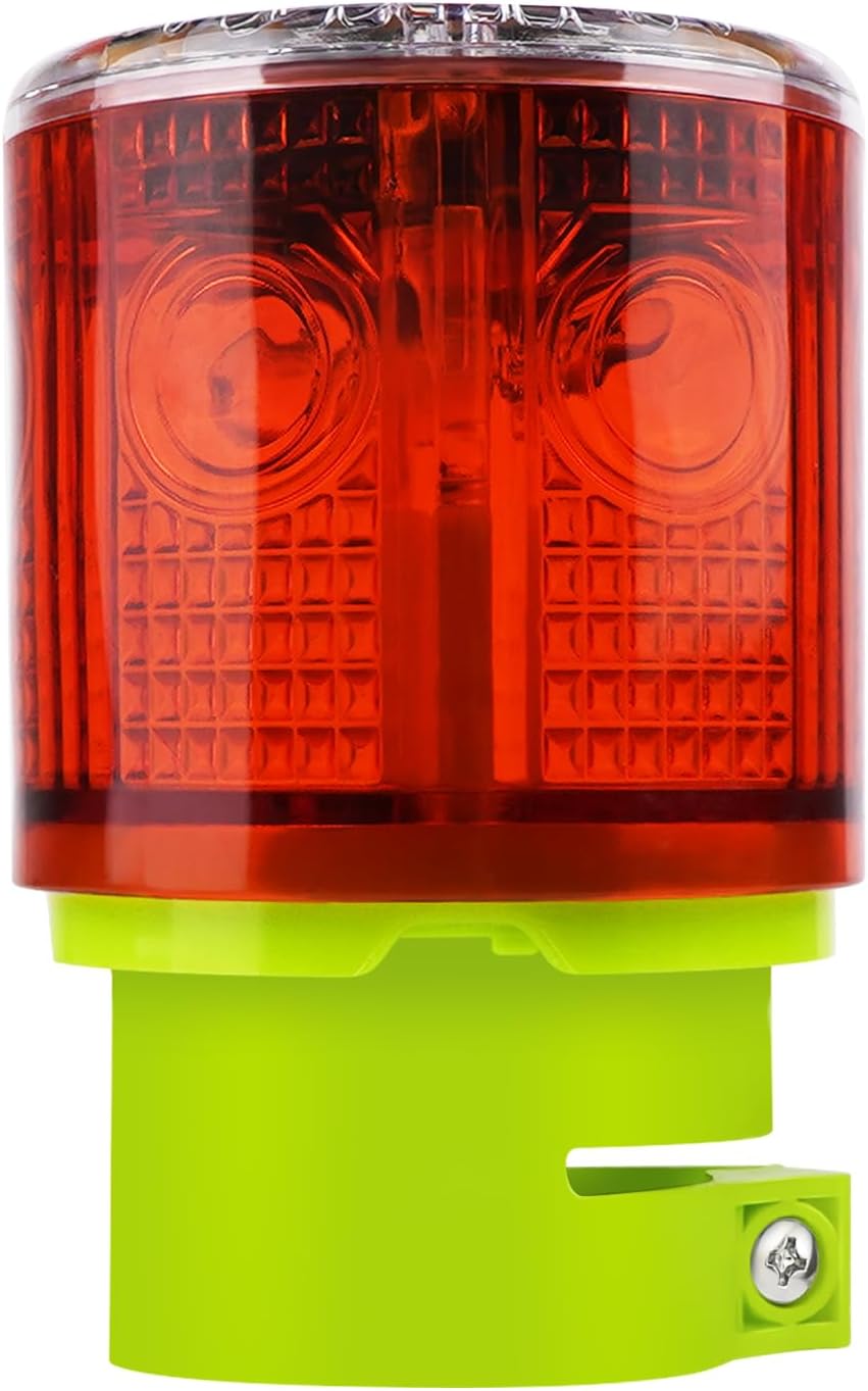 Aolyty Solar Strobe Warning Light 360 Degree Super Bright Waterproof IP54 for Construction Traffic Dock Marine Light Control Flashing (Red)