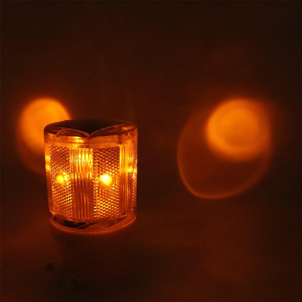 Aolyty LED Solar Strobe Warning Light Flashing Construction Safety Road Barricade Traffic Automatic Vehicle Signal Beacon Lamp Waterproof Automatically Turn on