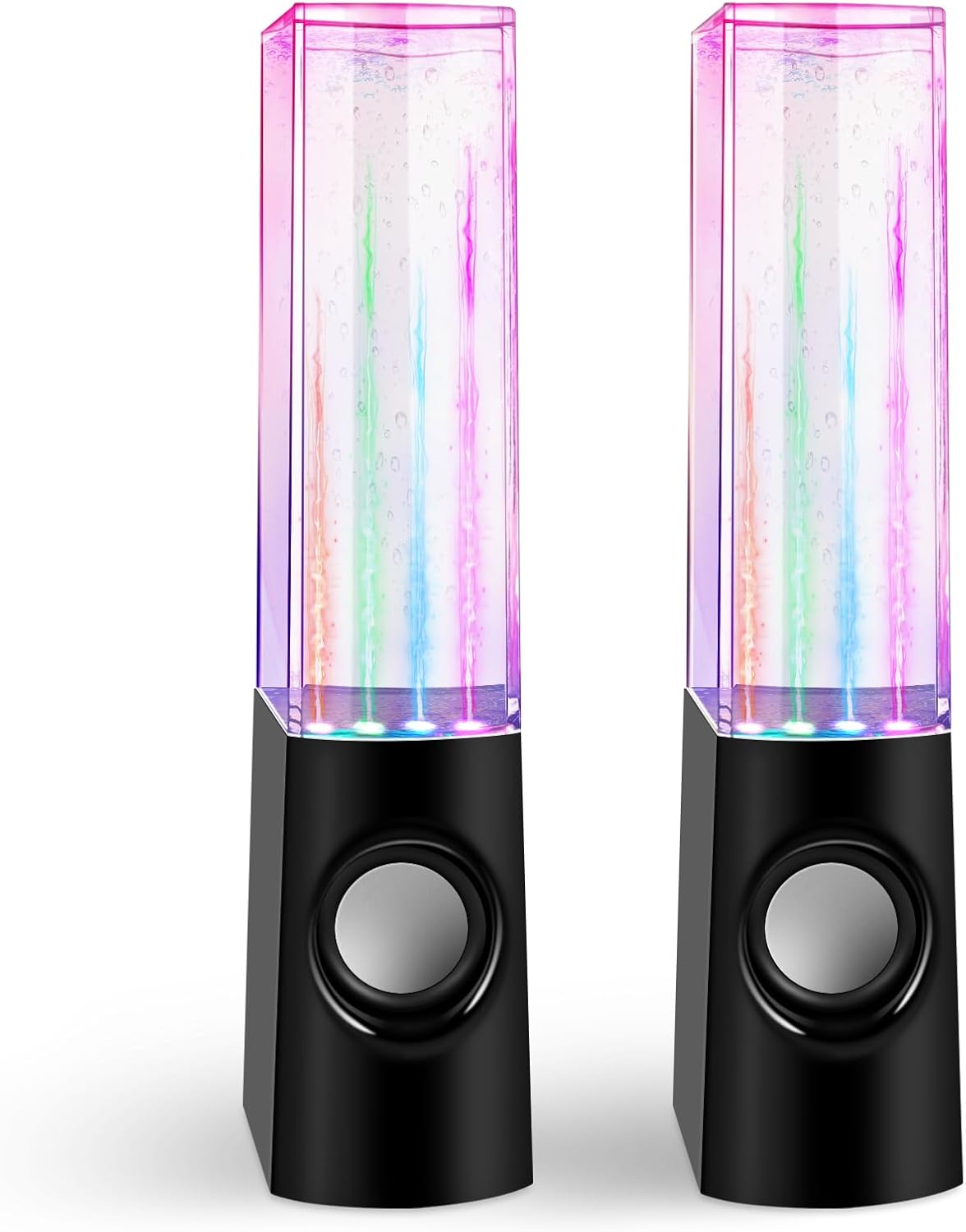 Aolyty Colorful LED Water Speaker with Dancing Fountain Light Show Sound for PC, MP3 Player, Laptops, Smartphone Black