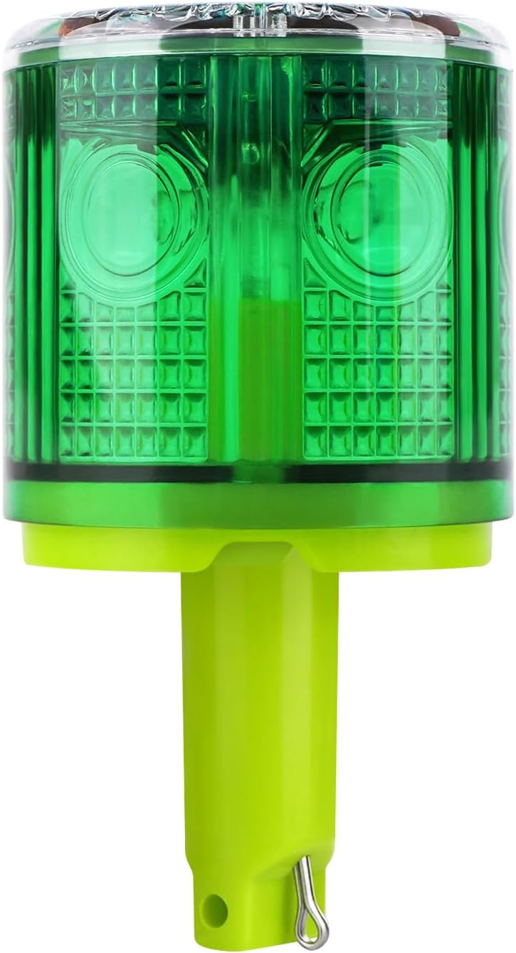 Aolyty Solar Strobe Warning Light 360 Degree Single Column Super Bright Waterproof IP54 for Construction Traffic Dock Marine Light Control Flashing (Red)