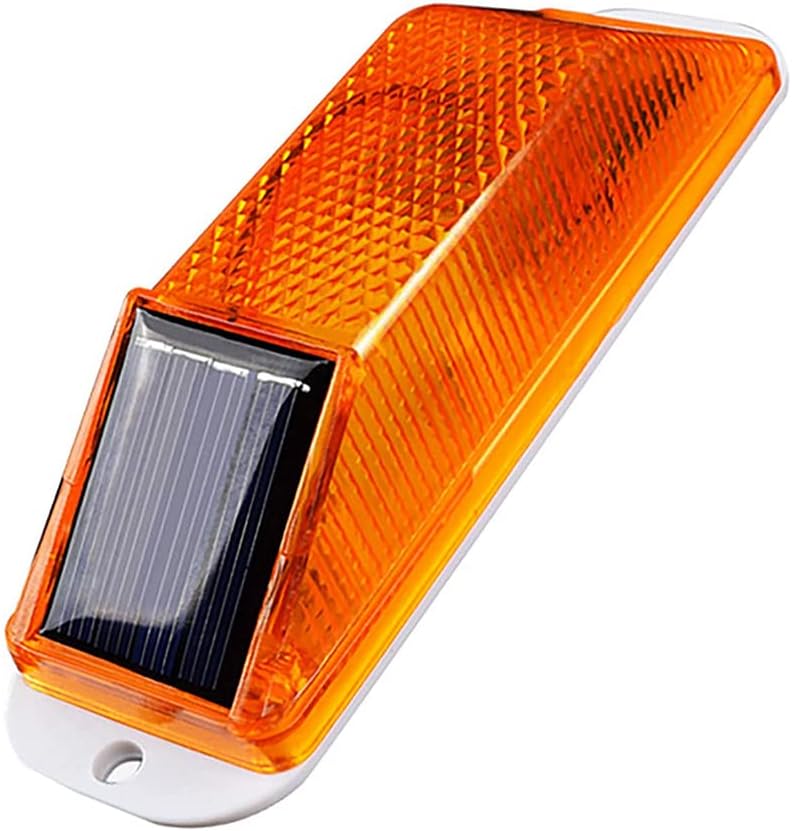 Aolyty Solar Strobe Warning Light Sensitive LED Warning Lamp Super Bright IP54 Waterproof Light Control Flashing Beacon Barricade Construction Safety Road Signs Flash Traffic Lights (Yellow)