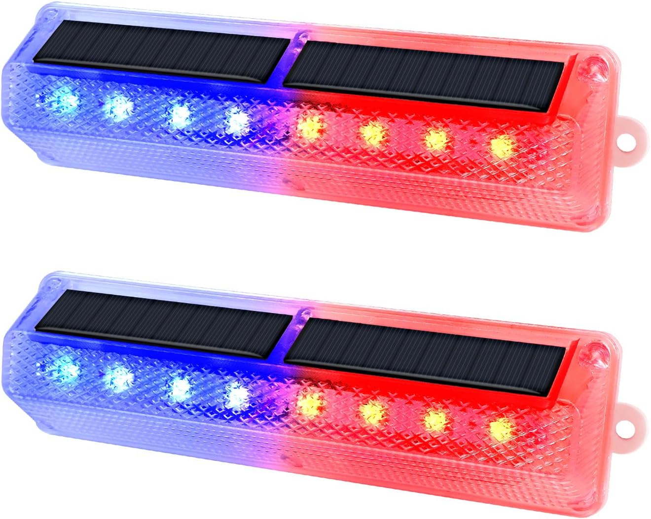 Aolyty Solar Warning Light, Bright Red and Blue Light Flashing Alternately Waterproof Emergency Caution Light for Construction Site, Dock, Guardrails, Driveway, Beacon (Red & Blue)