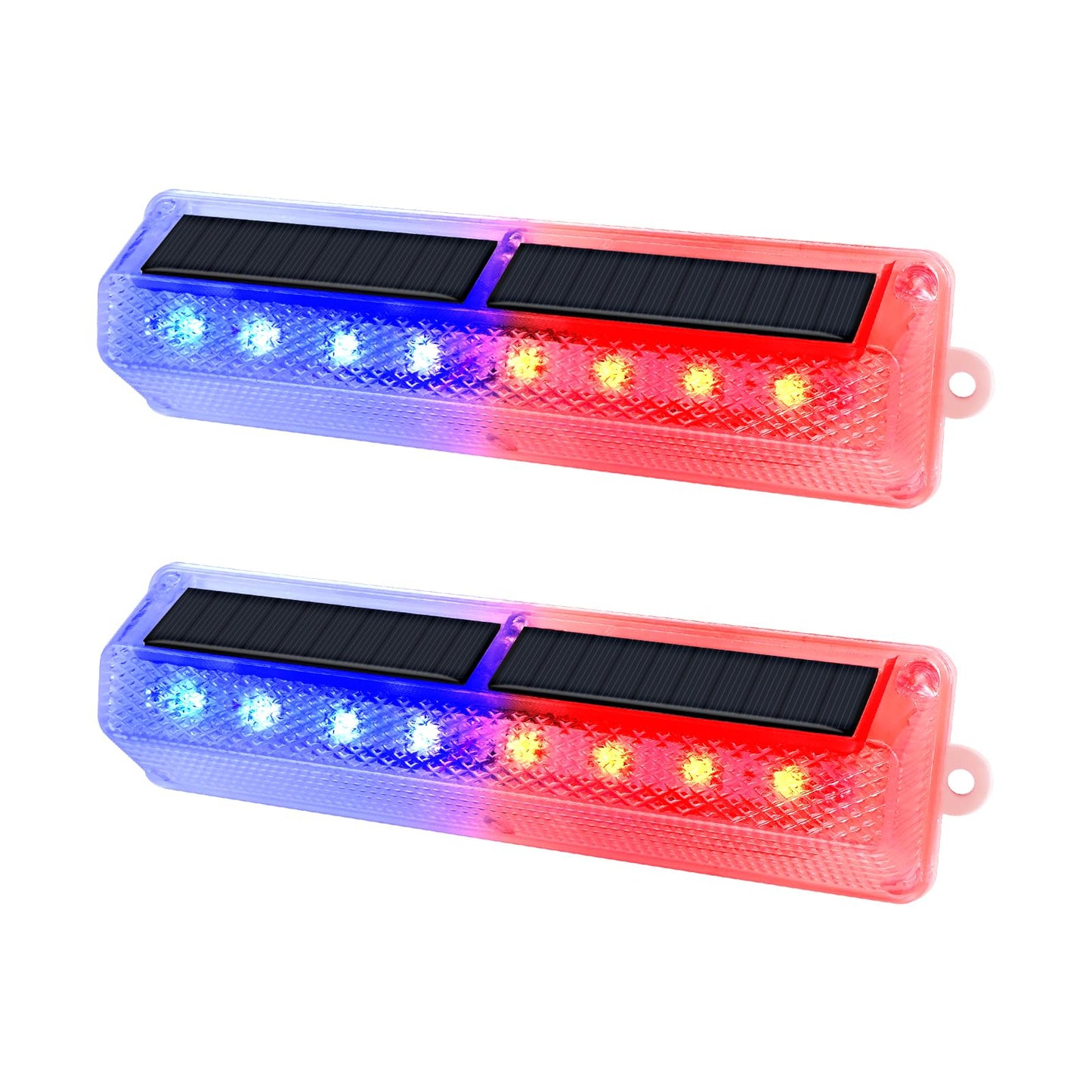 Aolyty Solar Warning Light, Bright Red and Blue Light Flashing Alternately Waterproof Emergency Caution Light for Construction Site, Dock, Guardrails, Driveway, Beacon (Red & Blue)