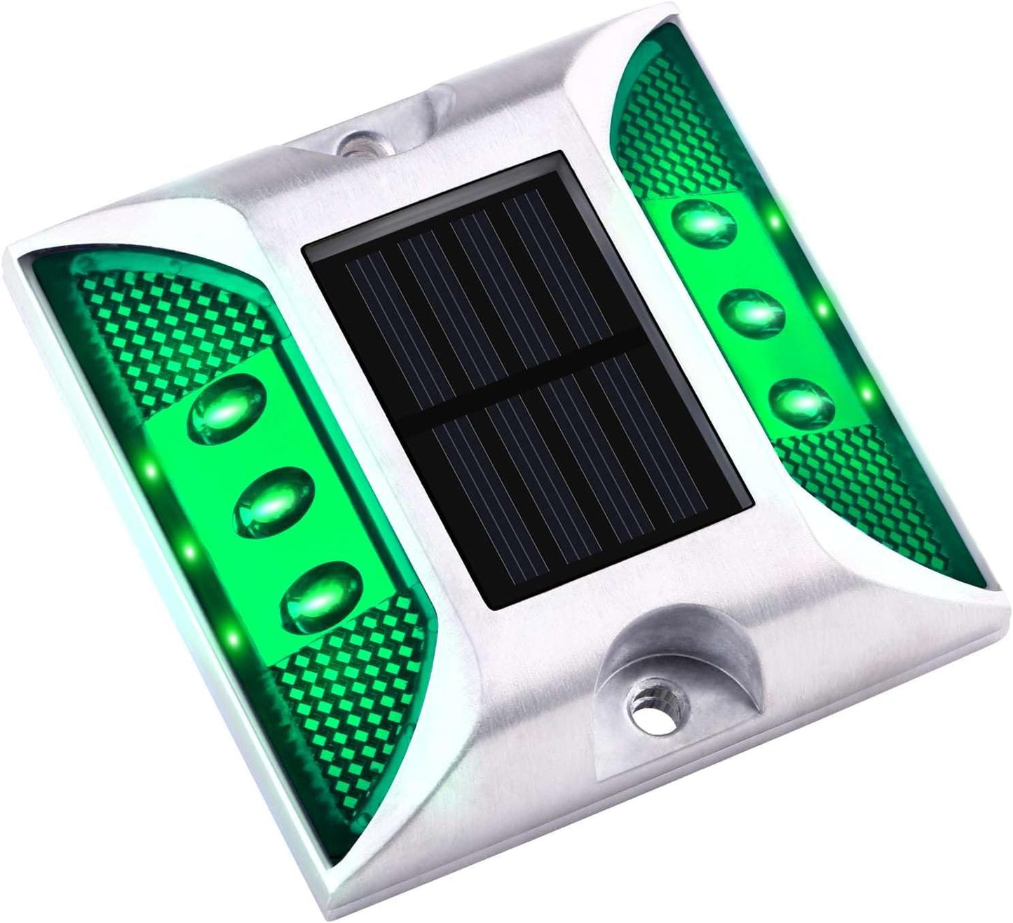 Aolyty Solar Driveway Dock Lights, IP68 Waterproof Solar Deck Lights Outdoor Warning Step Lights Reflective Road Marker for Sidewalk Stair Garden Pathway Walkway (4 Pack, Yellow)