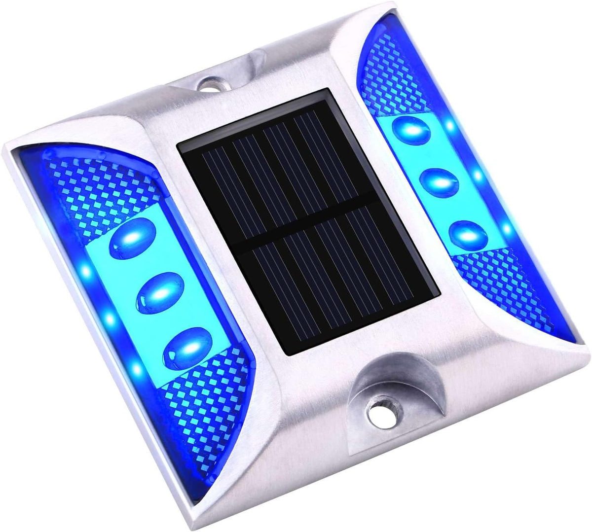 Aolyty Solar Driveway Dock Lights, IP68 Waterproof Solar Deck Lights Outdoor Warning Step Lights Reflective Road Marker for Sidewalk Stair Garden Pathway Walkway (4 Pack, Yellow)