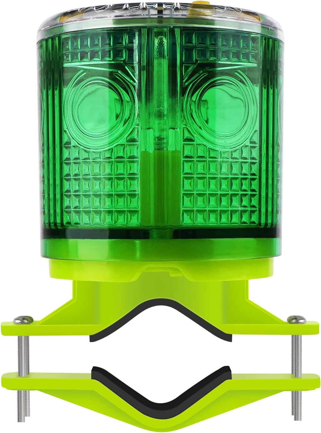 Aolyty Solar Strobe Warning Light IP54 Waterproof LED Flashing Safety Light Bright Warning Lamp Outdoor with Switch for Construction Traffic Dock Marine Beacon Road Signs (Green)