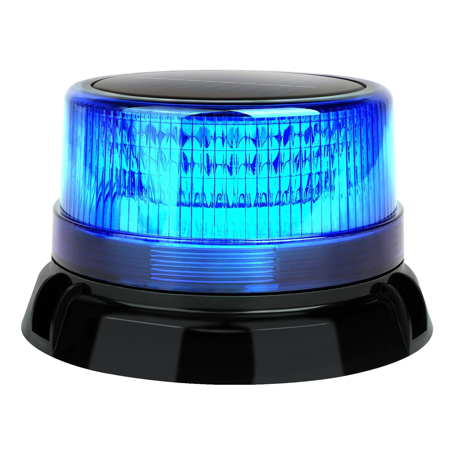 Aolyty Solar Strobe Warning Light, 360 Degree Rotating and Strobe Mode, Solar Safety Flash Light Waterproof, Strong Magnetic Base for Construction Site, Road Construction, Vehicle, Deck (Blue)