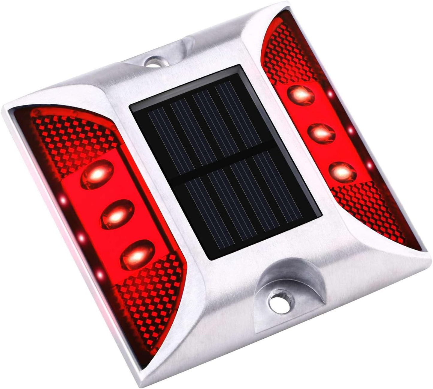 Aolyty Solar Driveway Dock Lights, IP68 Waterproof Solar Deck Lights Outdoor Warning Step Lights Reflective Road Marker for Sidewalk Stair Garden Pathway Walkway (4 Pack, Yellow)