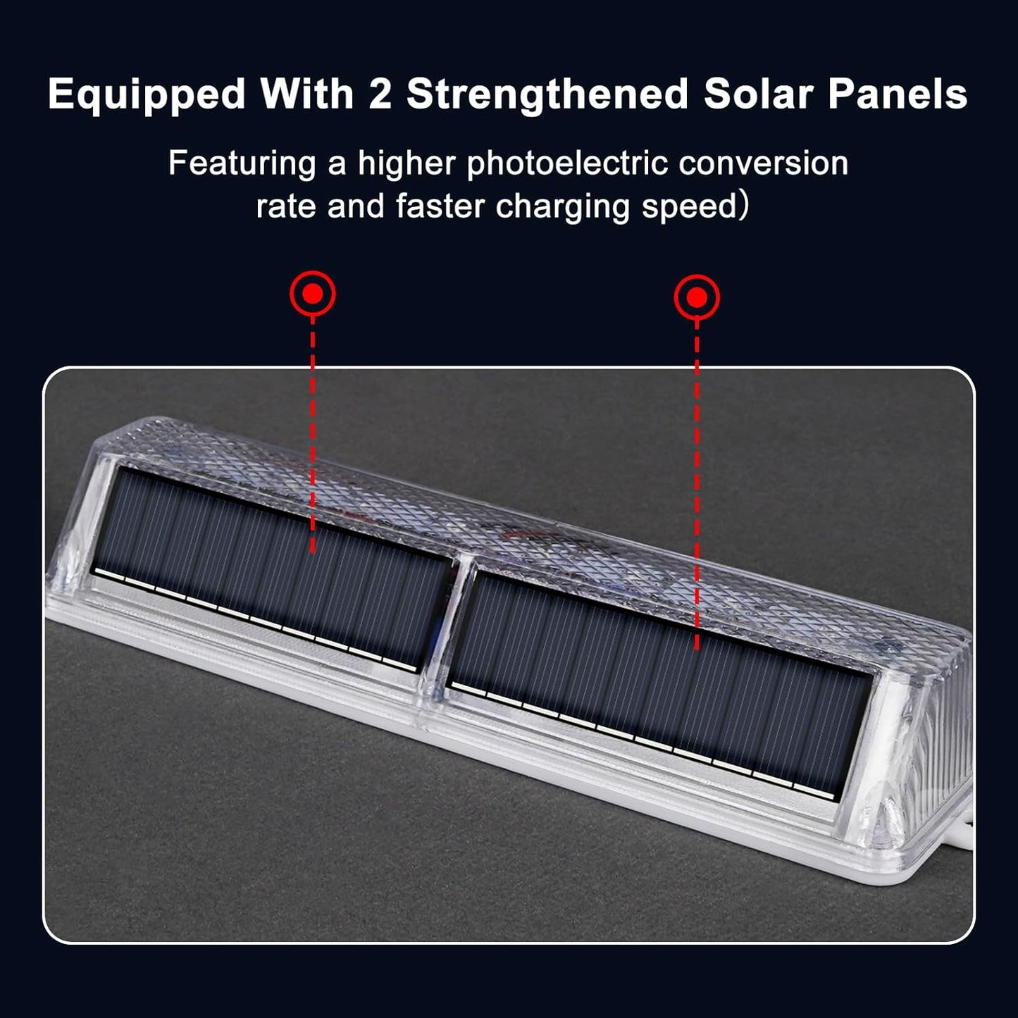 Aolyty Solar Warning Light, Bright Red and Blue Light Flashing Alternately Waterproof Emergency Caution Light for Construction Site, Dock, Guardrails, Driveway, Beacon (Red & Blue)