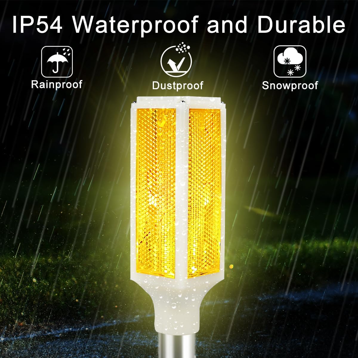 Aolyty Solar Lights Outdoor, Waterproof Driveway Markers Reflective, Warning Flash Light with 2 Lighting Modes, LED Solar Light 4 Pack for Parking Lots, Yard, Sidewalk, Stop Sign, 30 Inches