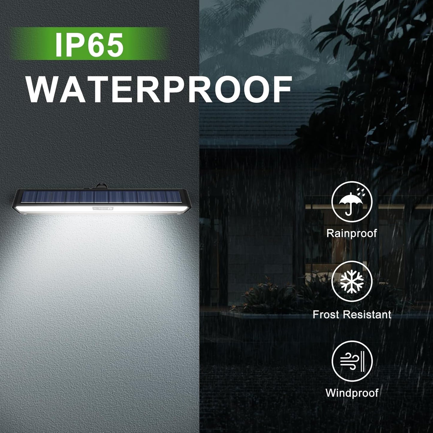 Aolyty Solar Lights Outdoor, 3 Work Modes Solar Strobe Lights Waterproof Wall Light Solar Warning Lights 4 Pack Bright White Light/Red & Blue Light Flashing for Garden Patio Yard Front Door Home