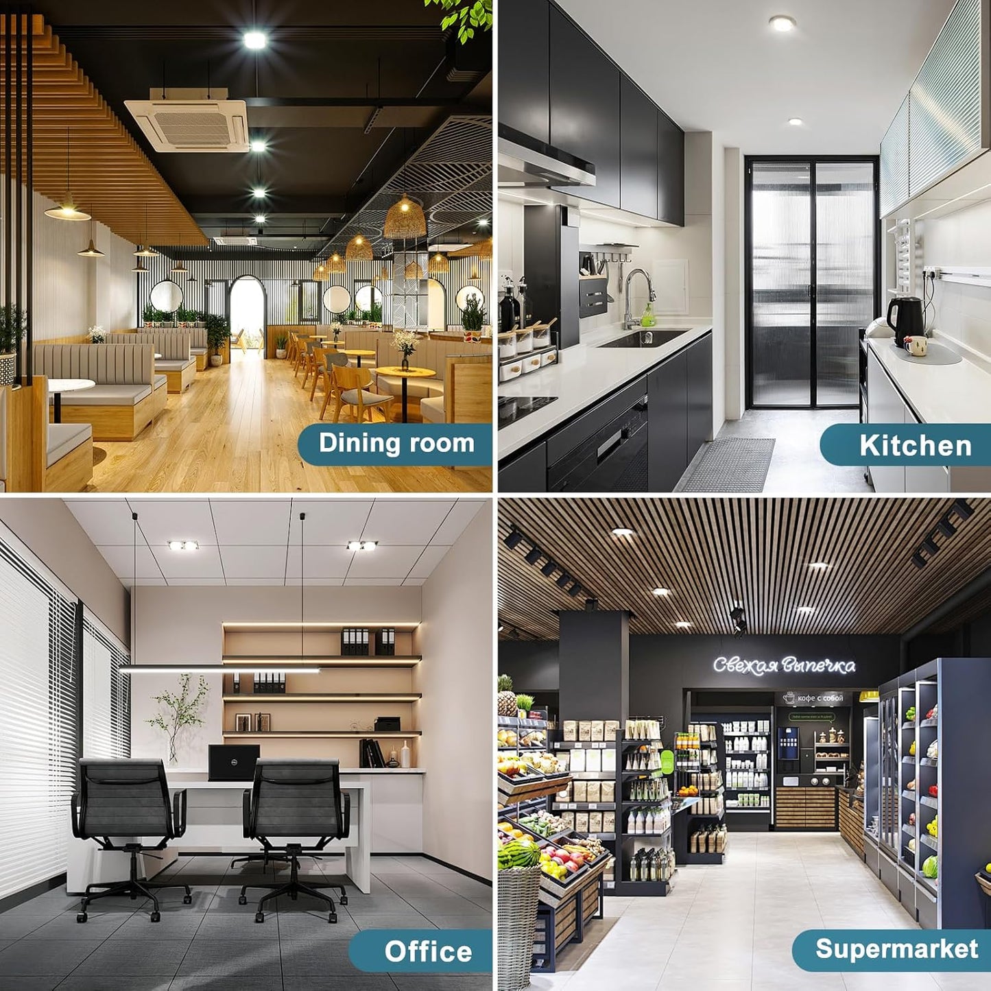 Aolyty 35w (75W Equivalent) PAR30 LED Bulb White 6000K 2800lm E26 Base25 Degree Beam Angle Track Spotlight with Fan AC 120v