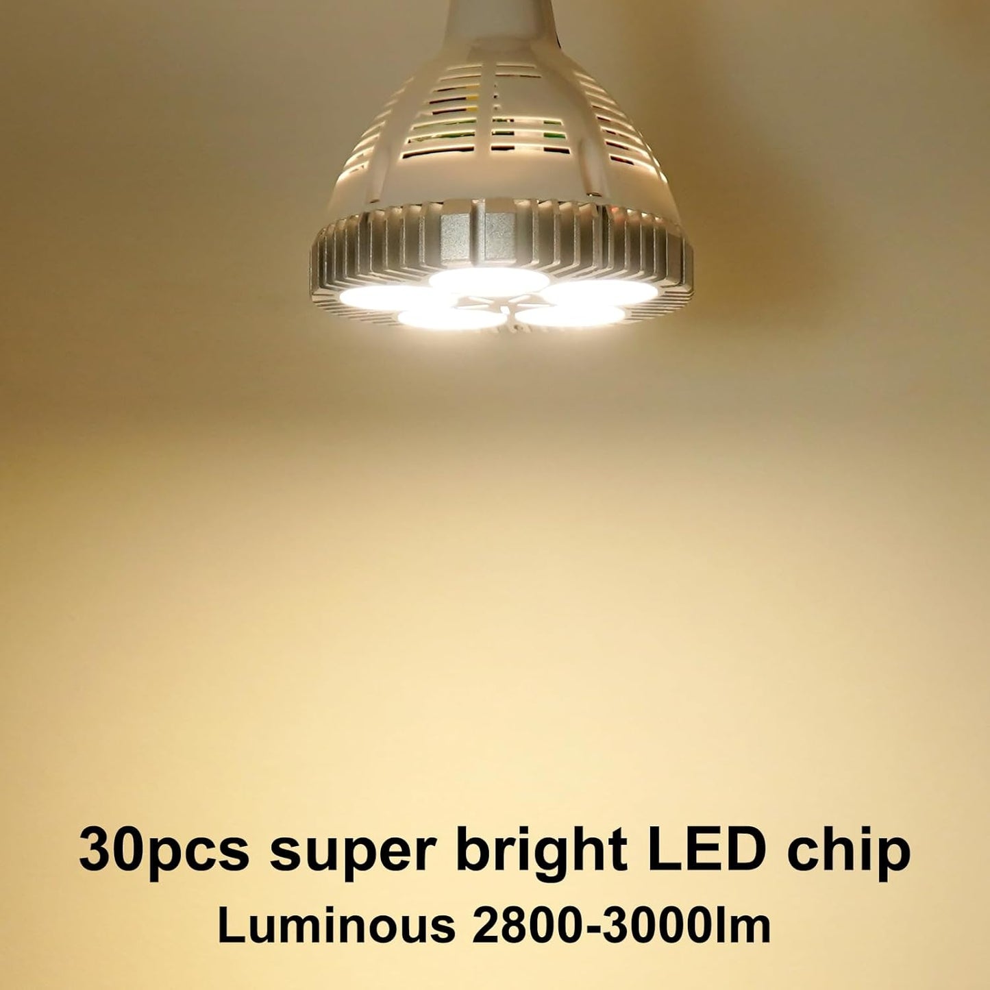 Aolyty 45w (85W Equivalent) PAR38 LED Bulb Natural White 4000K 3500lm E26 Base 35 Degree Beam Angle Track Spotlight with Fan AC 120v (Natural White)