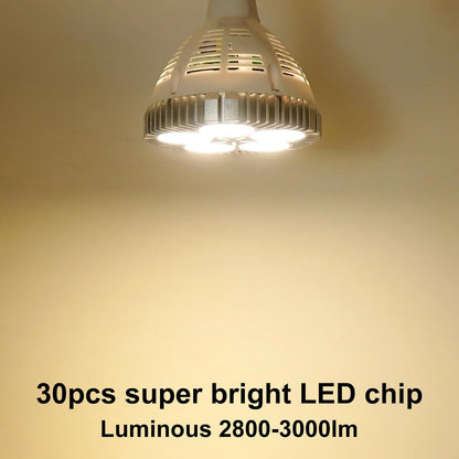 Aolyty 45w (85W Equivalent) PAR38 LED Bulb Natural White 4000K 3500lm E26 Base 35 Degree Beam Angle Track Spotlight with Fan AC 120v (Natural White)